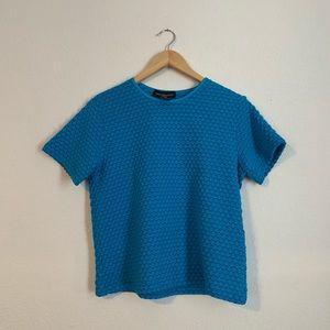 Textured Blue Stretchy tee shirt